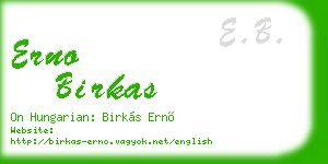 erno birkas business card