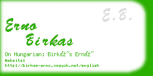 erno birkas business card